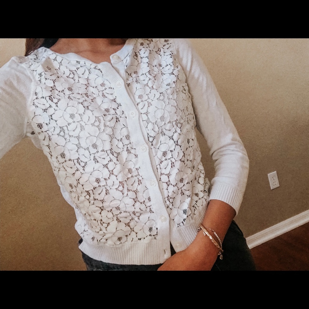 Button up lace sweater